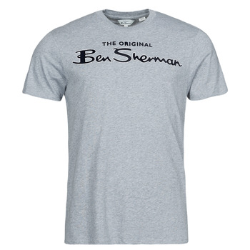 Textiel Heren T-shirts korte mouwen Ben Sherman SIGNATURE FLOCK TEE Grijs