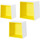 Wonen Manden en dozen Furniteam Design Wandkubussen Wit en geel