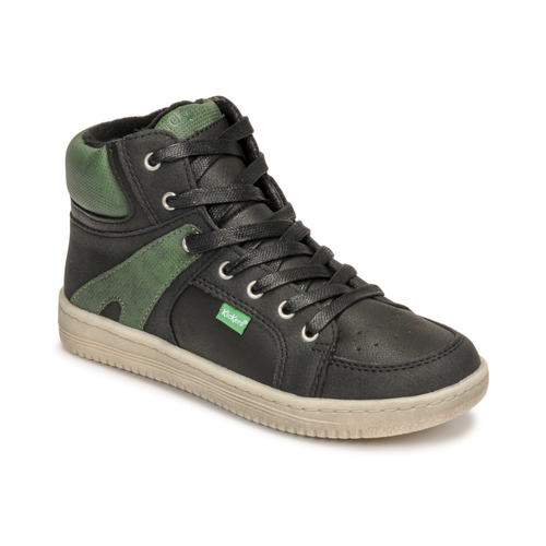 Schoenen Jongens Hoge sneakers Kickers LOWELL Zwart / Groen