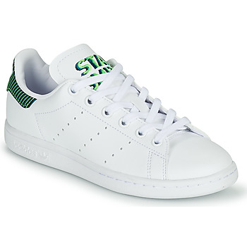Schoenen Kinderen Lage sneakers adidas Originals STAN SMITH J Wit / Blauw
