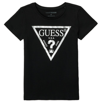 Textiel Meisjes T-shirts korte mouwen Guess REFRIT Zwart