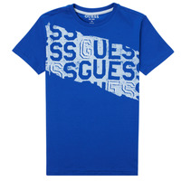 Textiel Jongens T-shirts korte mouwen Guess LISTIN Blauw