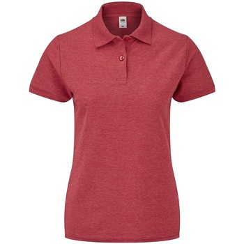Textiel Dames Polo's lange mouwen Fruit Of The Loom SS86 Rood