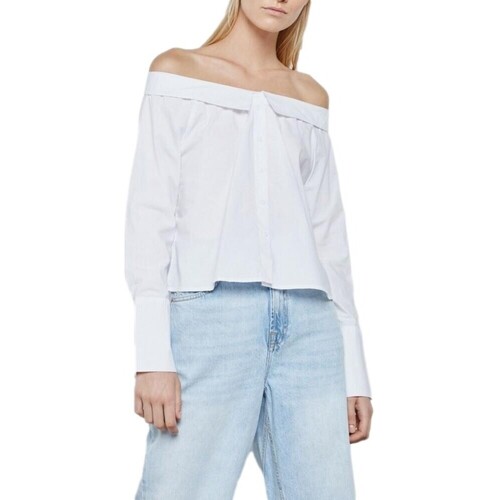 Textiel Dames Tops / Blousjes Only Off Shoulders Bambi Top - Bright White Wit