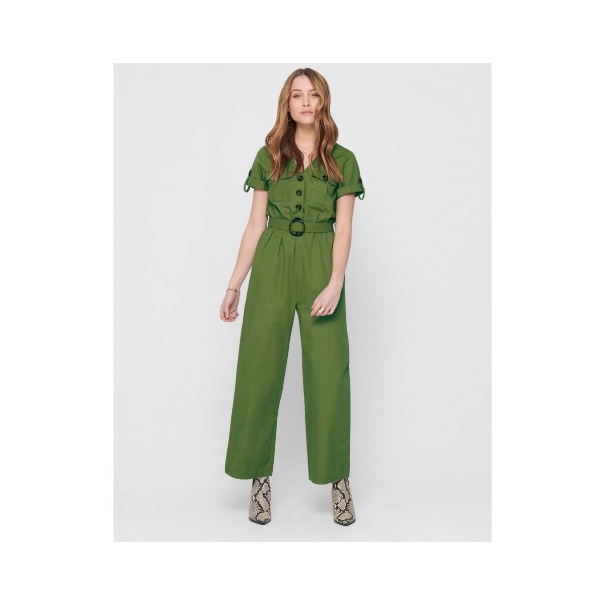Textiel Dames Jumpsuites / Tuinbroeken Only Helen Ancle Jumpsuit - Martini Olive Groen