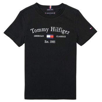 Textiel Jongens T-shirts korte mouwen Tommy Hilfiger YASSINE Zwart