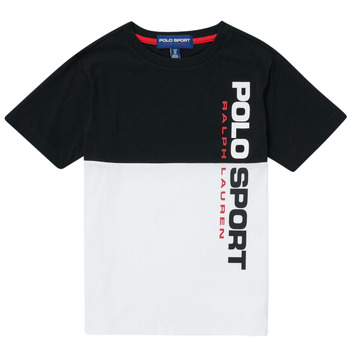 Textiel Jongens T-shirts korte mouwen Polo Ralph Lauren KAMILA Wit / Zwart