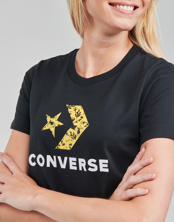 Converse STAR CHEVRON HYBRID FLOWER INFILL CLASSIC TEE Zwart
