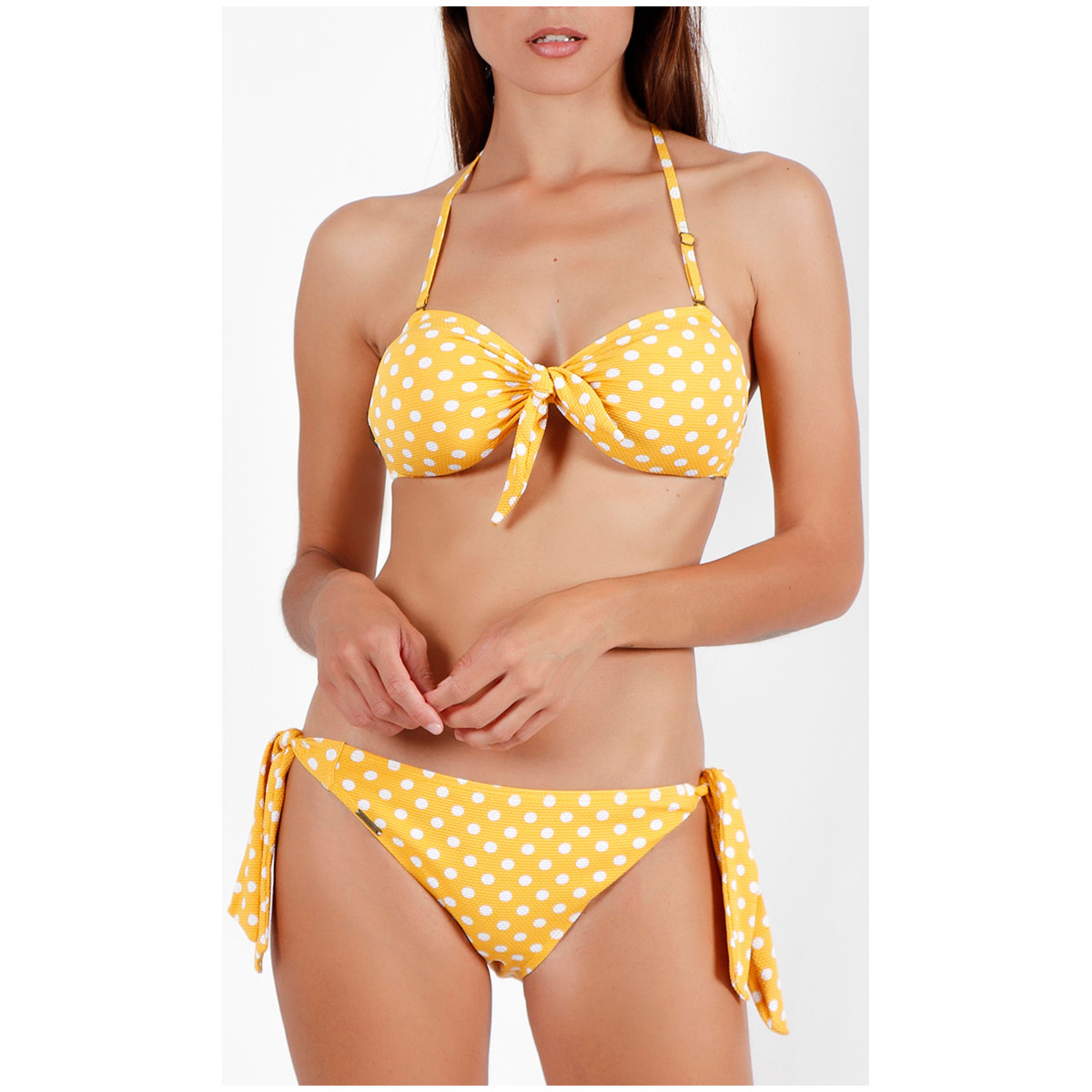 Textiel Dames Bikini Admas 2-delig push-up bandeau bikiniset Life Dots Geel
