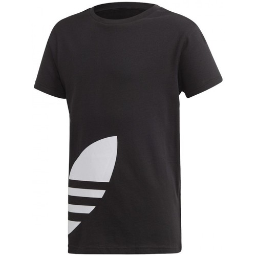Textiel Jongens T-shirts korte mouwen adidas Originals Big Trefoil Tee Zwart