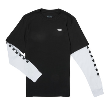 Textiel Jongens T-shirts met lange mouwen Vans LONG CHECK TWOFER Zwart