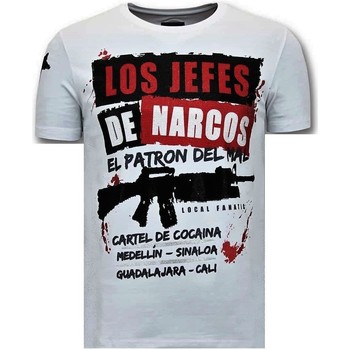 Textiel Heren T-shirts korte mouwen Lf Luxe Los Jefes De Narcos Wit