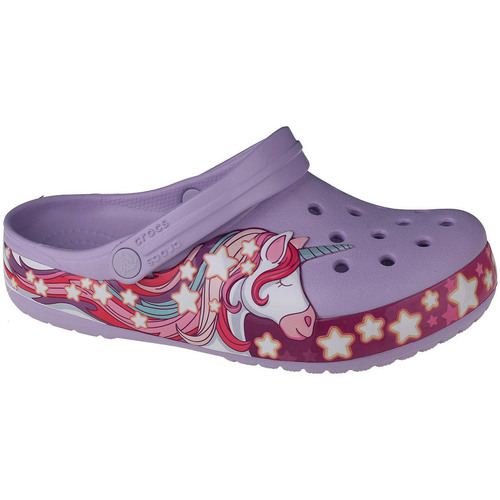 Schoenen Meisjes Sloffen Crocs Fun Lab Unicorn Band Clog Violet
