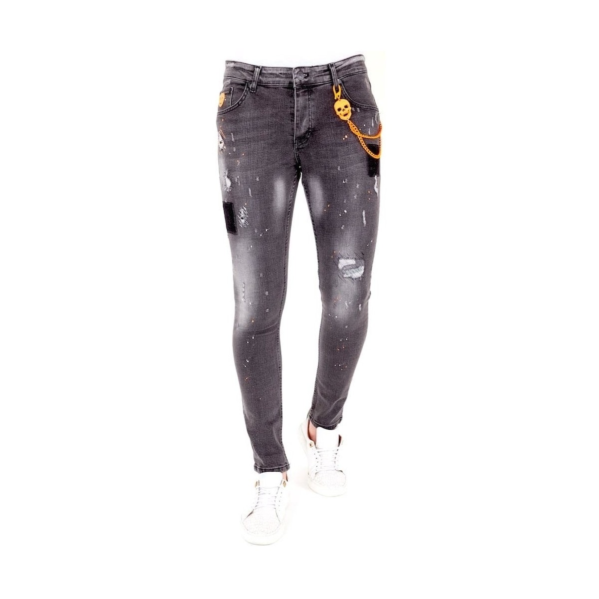Textiel Heren Skinny jeans Lf Grijze Jeans Verfspatten Grijs
