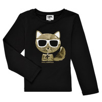 Textiel Meisjes T-shirts met lange mouwen Karl Lagerfeld AMETHYSTE Zwart