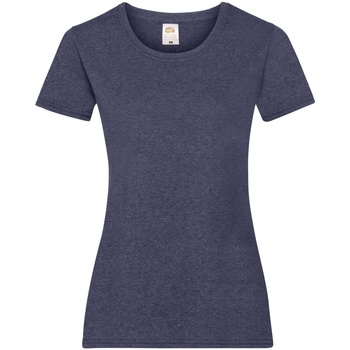 Textiel Dames T-shirts korte mouwen Fruit Of The Loom 61372 Blauw