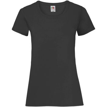Textiel Dames T-shirts korte mouwen Fruit Of The Loom 61372 Zwart