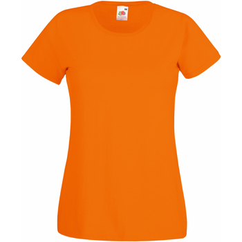 Textiel Dames T-shirts korte mouwen Fruit Of The Loom 61372 Oranje
