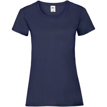 Textiel Dames T-shirts korte mouwen Fruit Of The Loom 61372 Blauw