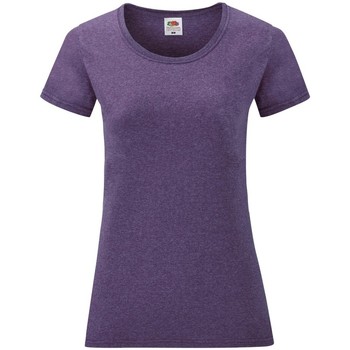 Textiel Dames T-shirts korte mouwen Fruit Of The Loom 61372 Violet