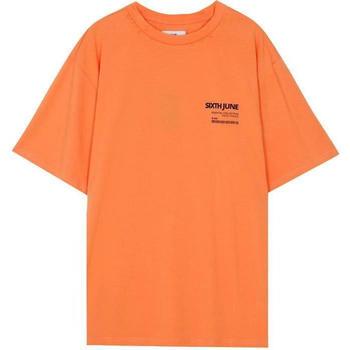 Textiel Heren T-shirts korte mouwen Sixth June T-shirt  barcode Oranje