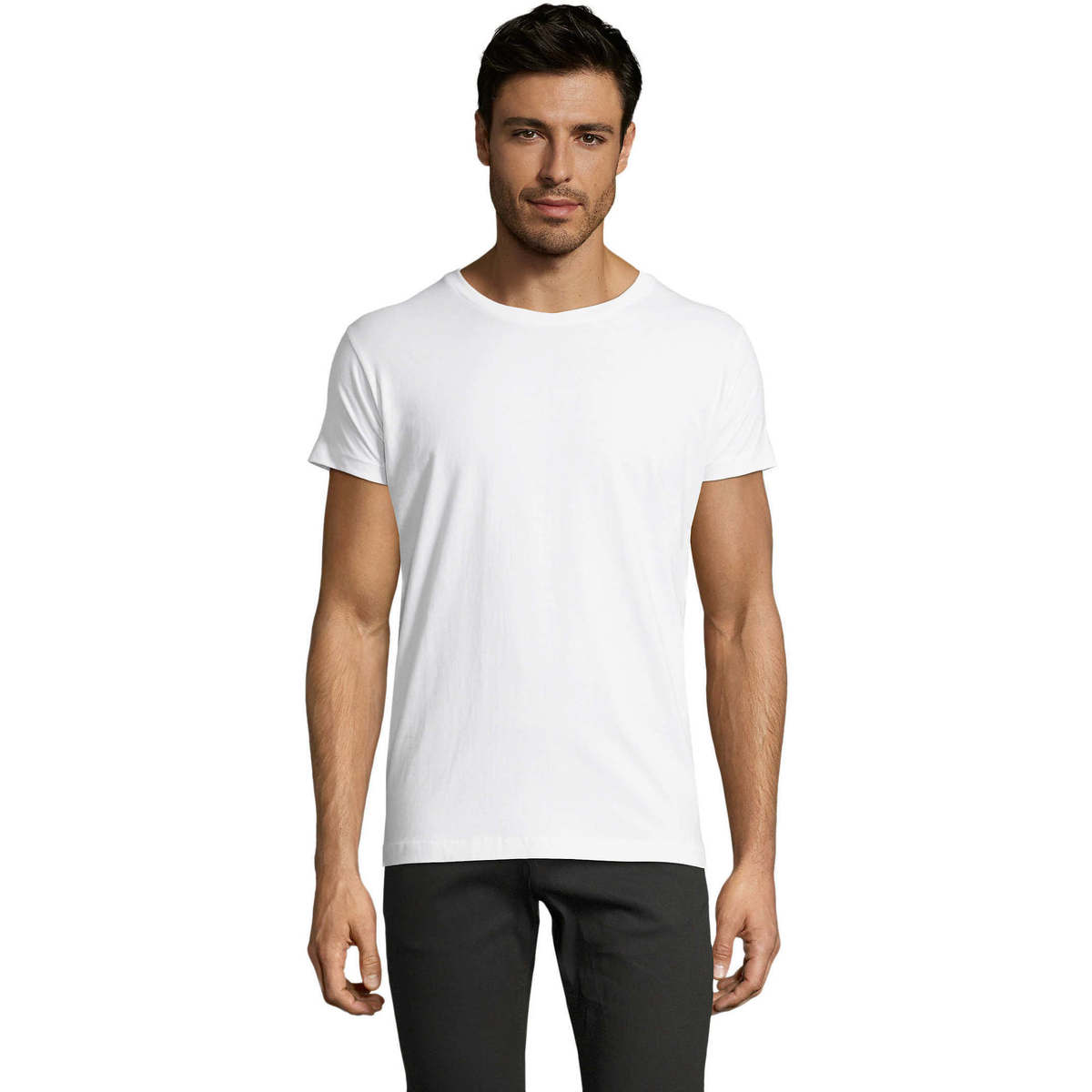 Textiel Heren T-shirts korte mouwen Sols Camiseta IMPERIAL FIT color Blanco Wit