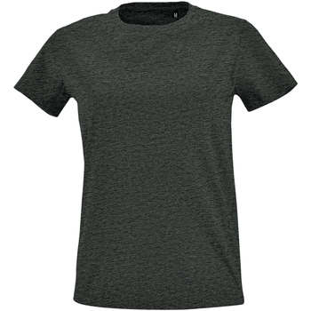 Textiel Dames T-shirts korte mouwen Sols Camiseta IMPERIAL FIT color Antracita Grijs