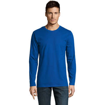 Textiel Heren T-shirts met lange mouwen Sols Camiseta manga larga Blauw