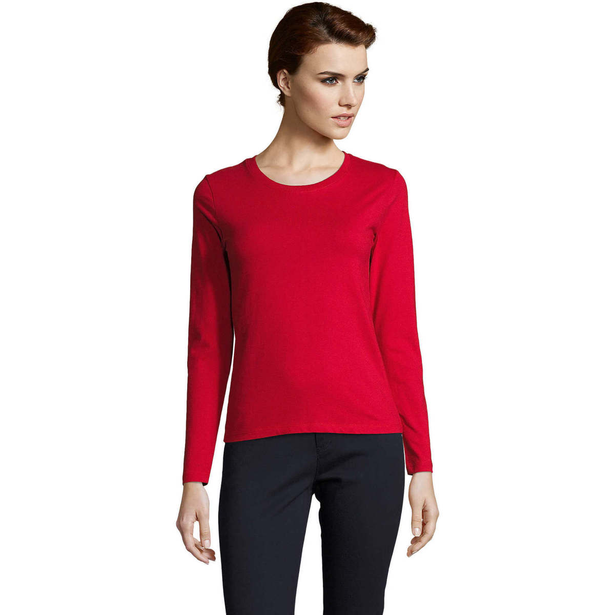 Textiel Dames T-shirts met lange mouwen Sols Camiseta imperial Women Rood