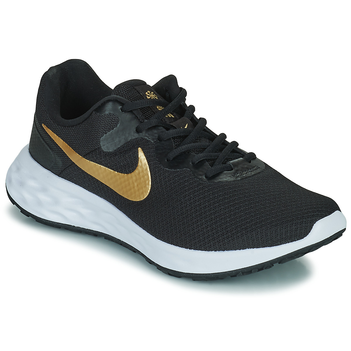 Nike nike revolution 6 hardloopschoenen zwart/goud heren