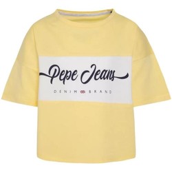 Textiel Meisjes T-shirts korte mouwen Pepe jeans  Geel