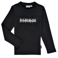Textiel Jongens T-shirts met lange mouwen Napapijri S-BOX LS Zwart