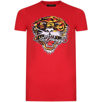 Textiel Heren T-shirts korte mouwen Ed Hardy Tiger mouth graphic t-shirt red Rood