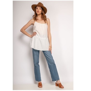 Textiel Dames Tops / Blousjes Fashion brands 490-WHITE Wit