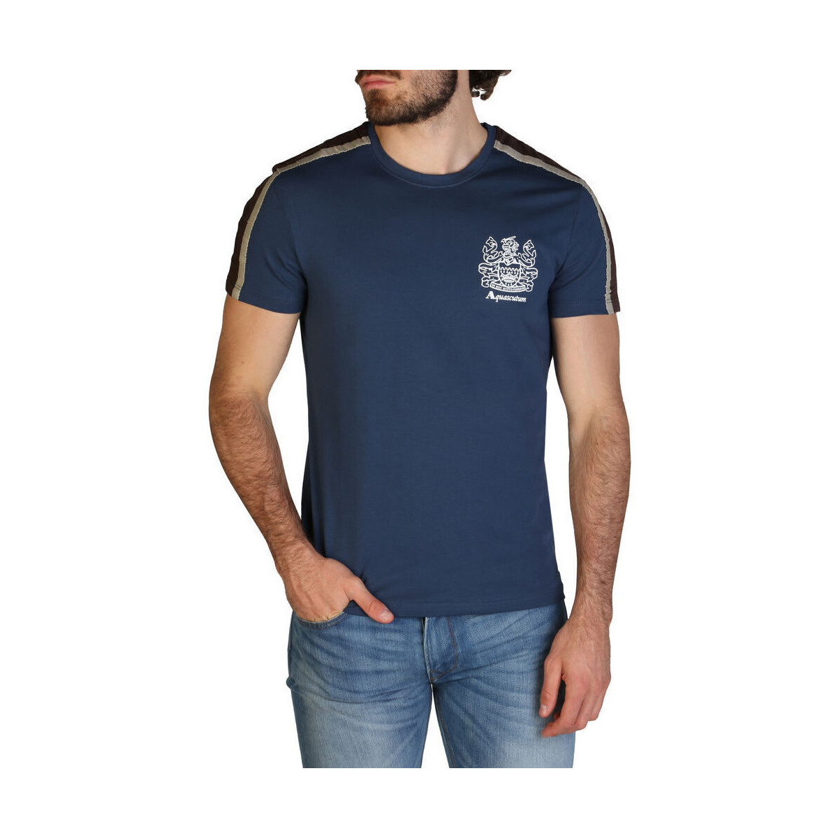 Textiel Heren T-shirts korte mouwen Aquascutum - qmt017m0 Blauw