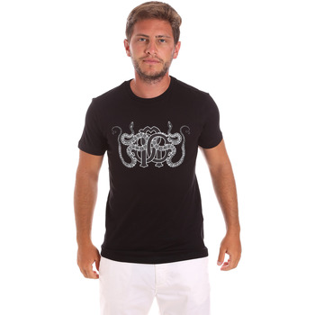 Textiel Heren T-shirts korte mouwen Roberto Cavalli HST66B Zwart