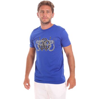 Textiel Heren T-shirts korte mouwen Roberto Cavalli HST66B Blauw