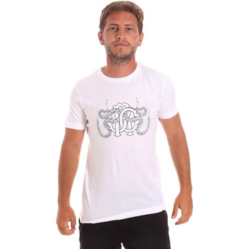 Textiel Heren T-shirts korte mouwen Roberto Cavalli HST66B Wit