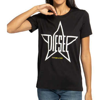 Textiel Dames T-shirts korte mouwen Diesel  Zwart