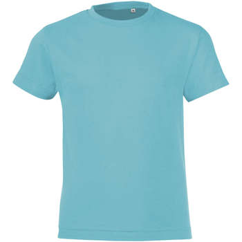 Textiel Kinderen T-shirts korte mouwen Sols REGENT FIT CAMISETA MANGA CORTA Blauw
