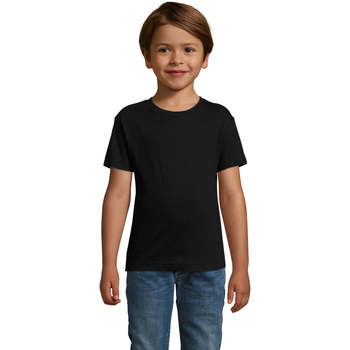 Textiel Kinderen T-shirts korte mouwen Sols REGENT FIT CAMISETA MANGA CORTA Zwart