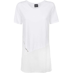 Textiel Dames T-shirts korte mouwen Ea7 Emporio Armani 3KTT36 TJ4PZ Wit