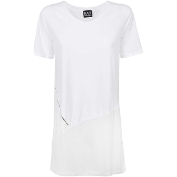 Textiel Dames T-shirts korte mouwen Ea7 Emporio Armani 3KTT36 TJ4PZ Wit
