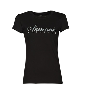 Textiel Dames T-shirts korte mouwen Armani Exchange 8NYT91 Zwart