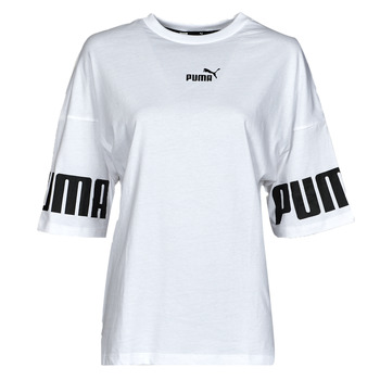 Textiel Dames T-shirts korte mouwen Puma PUMA POWER COLORBLOCK TEE Wit