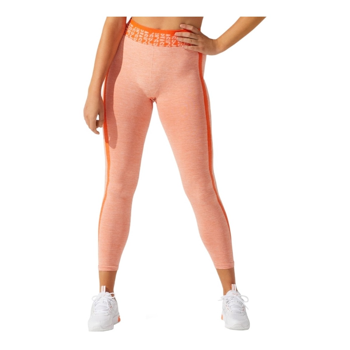 Textiel Dames Leggings Asics W Cropped Logo Seamless Tight Oranje