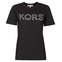 Textiel Dames T-shirts korte mouwen MICHAEL Michael Kors GROMMET KORS TEE Zwart