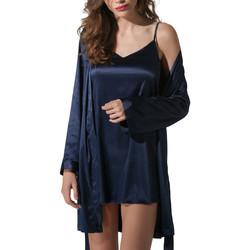 Textiel Dames Pyjama's / nachthemden Luna Satijnen Kimono Prestige Blauw