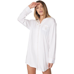 Textiel Dames Pyjama's / nachthemden Admas Nachthemd met lange mouwen Night Soft Wit