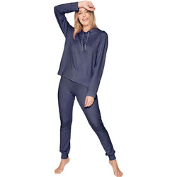 Textiel Dames Pyjama's / nachthemden Admas Pyjama's loungewear sweatpants hoodie Make It Happen Blauw